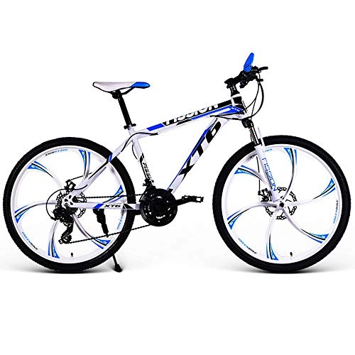 Mountain Bike : VANYA Suspension Mountain Bike 24 / 26 Inches 21 Speeds Off-Road Bicycle Variable Speed Disc Brake Commuter Cycling, whiteblue, 26inches