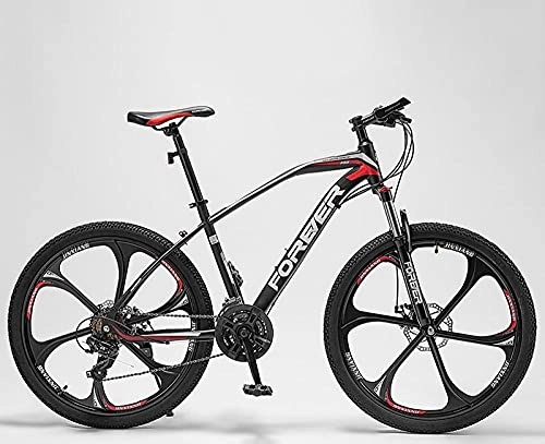 Mountain Bike : Variable Speed Mountain Bike, Male Wild, Adult Women'S Cross-Country, Bicycle Adult-Top With [Six Knife Wheel] Black Red_27 Speed (24 / 26 Inches)，Seat For Mountain Bikes