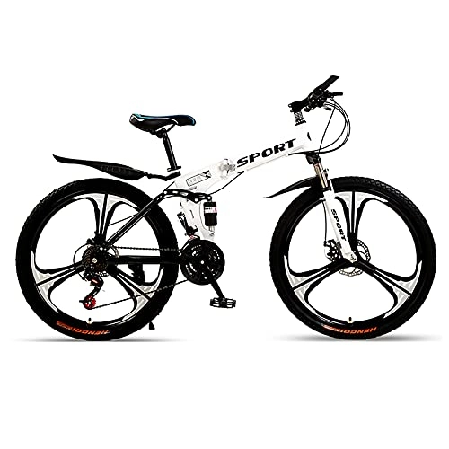 Mountain Bike : VIY 20 Inches Mountain Bike 21 Speeds Gears Bike for Men and Women, Adjustable Seat Mountain Bike with Dual Disc Brakes (red+white), E