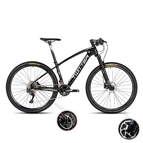 Mountain Bike : W&TT Mountain Bike 26 / 27.5Inch Adults 33 Speeds Off-road Bike Cycling with Air Pressure Shock Absorber and Front Fork Oil Brake, Mens Carbon Fiber Bicycles, Black, 26 * 17