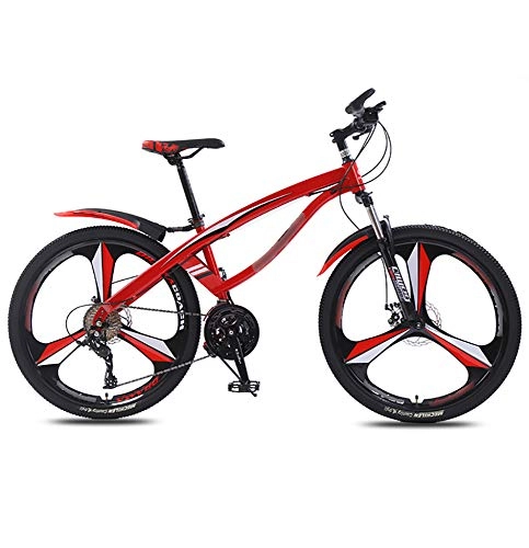 Mountain Bike : WANG-L 24 / 26 Inch Mountain Bike Adult Men / Women Variable Speed Cross-country Shock-absorbing Lightweight Bicycle, Red1-26inch / 21speed