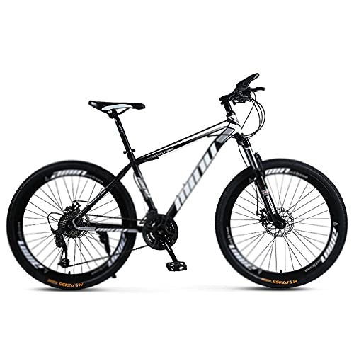 Mountain Bike : WANYE 26 Inch Mountain Bike for Adult and Youth, 21 / 24 / 27 / 30 Speed Lightweight Mountain Bikes Dual Disc Brakes Suspension Fork, Multiple Colors black-30speed