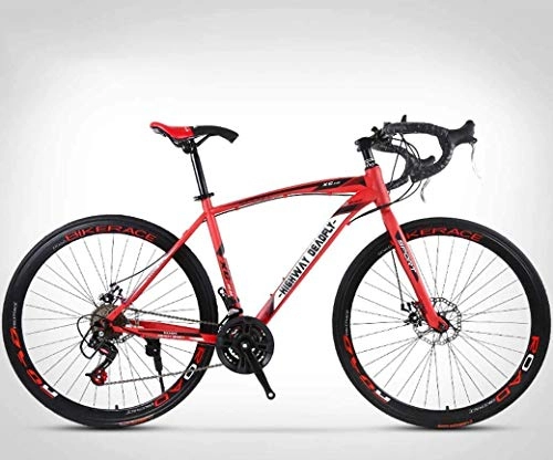 Mountain Bike : WDXN 26 Inch Men's Mountain Bikes, High-carbon Steel Hardtail Mountain Bike, Mountain Bicycle with Front Suspension Adjustable Seat, 24 Speed, Balck Red