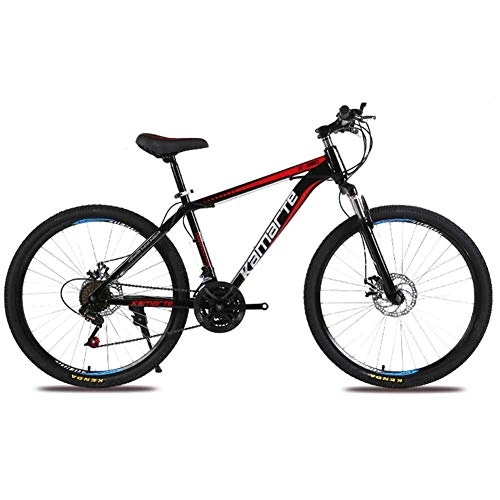 Mountain Bike : WEHOLY Bicycle Mountain Bike, 24inch Spoke wheel High-carbon Steel Unisex Off-road Damping Dual Suspension Mountain Bike Disc Brakes, Black, 24speed
