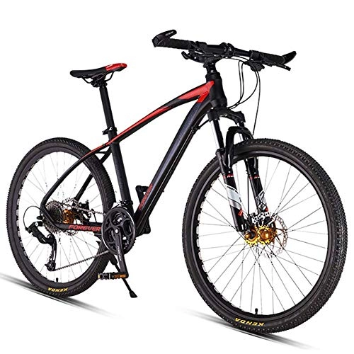 Mountain Bike : Wghz Mountain Bike 26-Inch Bicycle Racing Student Adult Adult Variable Speed Off-Road 27-Speed Dual Disc Brake Shock Absorption Green Travel Fitness Exercise, Red