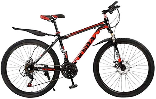 Mountain Bike : WJJH Mountain Bike for Men Land Rover 26 Inch with 21 Speed Dual Disc Brakes Suspesion Travel Camping Bicycle, Red