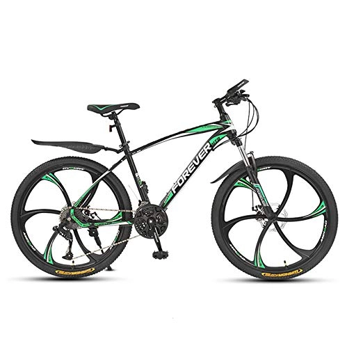 Mountain Bike : WLWLEO 24 Inch Mountain Bike with Shock Absorption Ladies Bikes Variable Speed Off-Road Bicycle for Mens Women Teenage Adult Student, Dual Disc Brake, C, 24" 30 speed