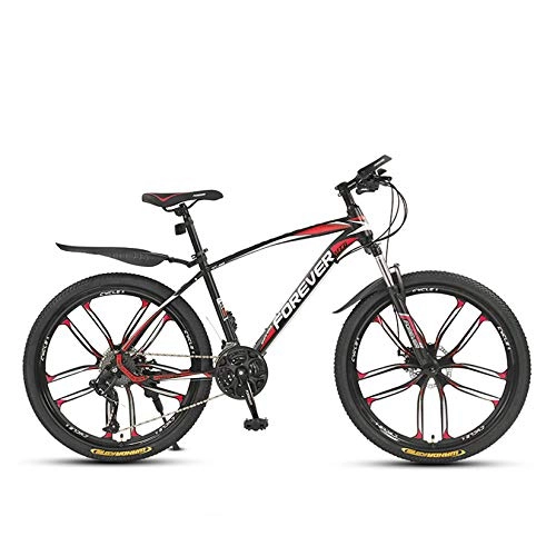 Mountain Bike : WLWLEO Mens Mountain Bike Bicycle 26 Inch Disc Brake Bikes with Shock Absorber High-Carbon Steel Frame Outdoors Sport Cycling Front Suspension MTB for Adult, B, 26" 24 speed
