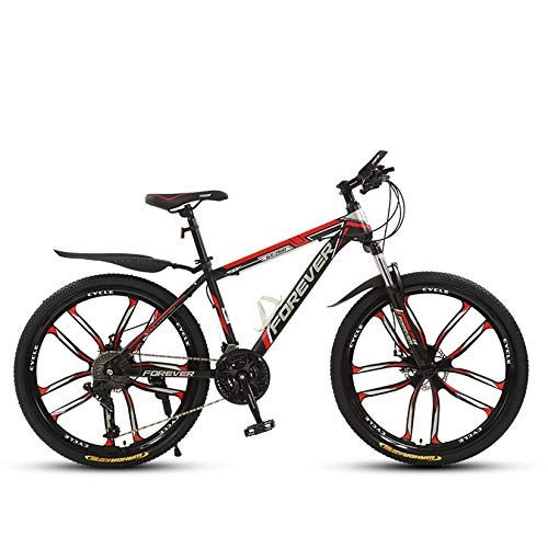 Mountain Bike : WLWLEO Mountain Bike for Adult Teen 26 inch 21 Speed Bicycle Lightweight Mountain Bike for Ladies Double Disc Brake System Outdoors Sport Cycling, D, 24" 27 speed
