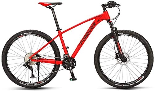 Mountain Bike : WQFJHKJDS 33-speed Mountain Bike Male And Female Adult Double Shock-absorbing Variable Speed Bicycle Flexible Change Of Speed Gears (Color : Red)