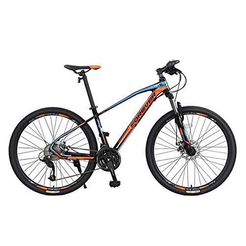 Mountain Bike : WSCQ 27.5 Inch Adult Mountain Bike, 27 Speed MTB Aluminum Alloy Frame fork Suspension and Hydraulic Brake, Black blue