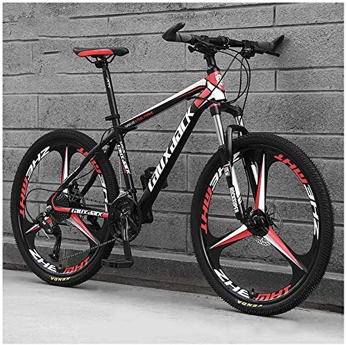 Mountain Bike : WSJYP 26 Inch Mountain Bike, Variable Speed Carbon Steel 21 / 24 / 27 / 30 Speed Bicycle Full Suspension MTB, Riding Comfortable Durable Bike, 24 speed-E