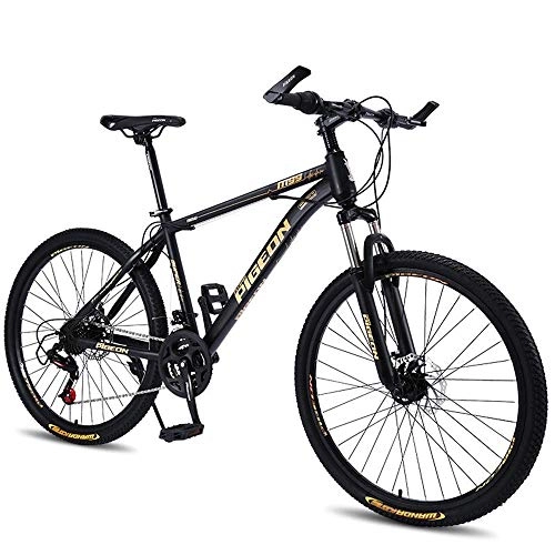 Mountain Bike : WuZhong F Mountain Bike Bicycle Double Disc Brakes Road Bicycle Off-Road Vehicle Male and Female Students Adult 26 Inch 27 Shifting