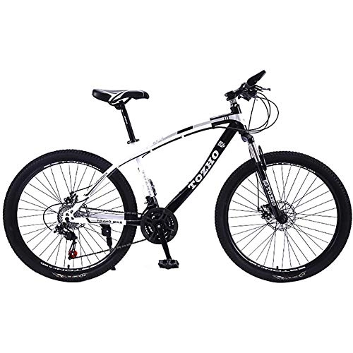 Mountain Bike : WXX 24 Inchmountain Bike Dual Disc Brake Shock Absorption High Carbon Steel Mountain Off-Road Bicycle21 / 24 / 27 Variable Speed Summer Travel Outdoor Bicycle, 21 speed