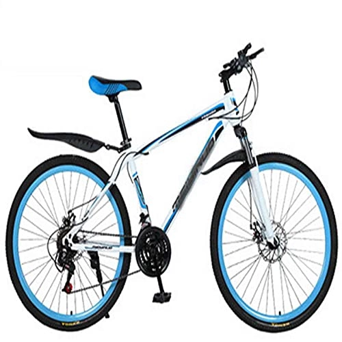 Mountain Bike : WXXMZY Aluminum Alloy Bicycles, Carbon Fiber Male And Female Bicycles, Dual Disc Brakes, Ultra-light Integrated Mountain Bikes (Color : A, Inches : 24 inches)