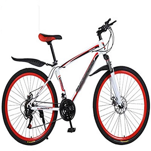 Mountain Bike : WXXMZY Aluminum Alloy Bicycles, Carbon Fiber Male And Female Bicycles, Dual Disc Brakes, Ultra-light Integrated Mountain Bikes (Color : B, Inches : 24 inches)