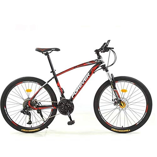 Mountain Bike : WYJBD 24 / 26 Inch Men's Mountain Bikes High-Carbon Hard Frame Mountain Bike21 / 24 / 27 / 30 Speed Spoke Mountain Bicycle, 1, a30 (Color : 2, Size : A27)