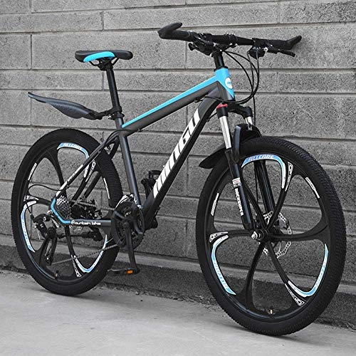 Mountain Bike : WYJBD 24 in Mountain Bikes with Front Suspension Adjustable Seat High-Carbon Steel Hardtail Mountain Bike21 / 24 / 27 / 30 Speed (Color : 4, Size : 21)