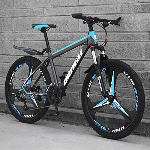 Mountain Bike : WYJBD 24In Mountain Bikes High-Carbon Steel Hardtail Mountain Bike with Front Suspension Adjustable Seat 21 / 24 / 27 / 30 Speed (Color : 4, Size : 27)