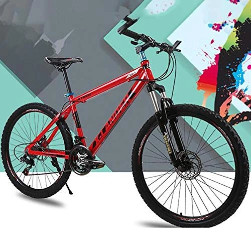 Mountain Bike : WYN 26 Inch 24 Speed Bicycle Double Disc One Round Bicycle Mountain Bike, RED