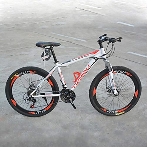 Mountain Bike : WYN Mountain Bike Steel Shock Absorption 24 Speed Mountain Variable Speed Bicycle, red, 26 * 18.5(175-185cm)