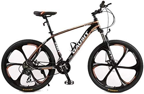 Mountain Bike : Wyyggnb Mountain Bike, Folding Bike Unisex Mountain Bike 24 / 27 / 30 Speeds 26Inch 6-Spoke Wheels Aluminum Frame Bicycle With Disc Brakes And Suspension Fork (Color : Yellow, Size : 30 Speed)