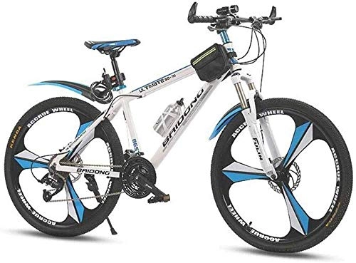 Mountain Bike : Wyyggnb Mountain Bike, Kids' Bikes Dual Suspension Mountain Bikes Adult Damping Mountain Bike 26 Inch Wheels Dual Disc Brake Variable Speed Road Bicycle (Color : White, Size : 21 speed)
