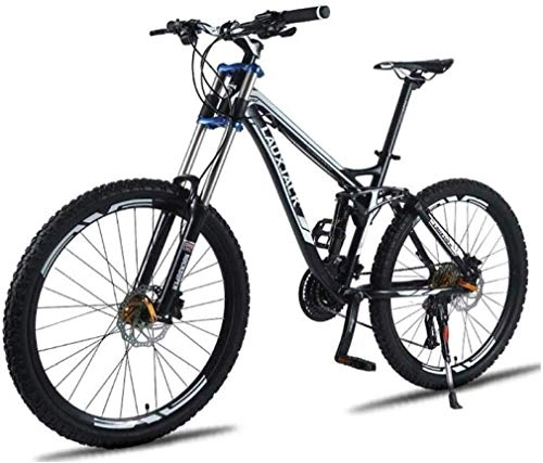 Mountain Bike : Wyyggnb Mountain Bike, Mountain Bike, Folding Bike Unisex Mountain Bike, 26 Inch Aluminum Alloy Frame, 24 / 27 Speed Dual Suspension MTB Bike With Double Disc Brake (Color : Black, Size : 24 Speed)