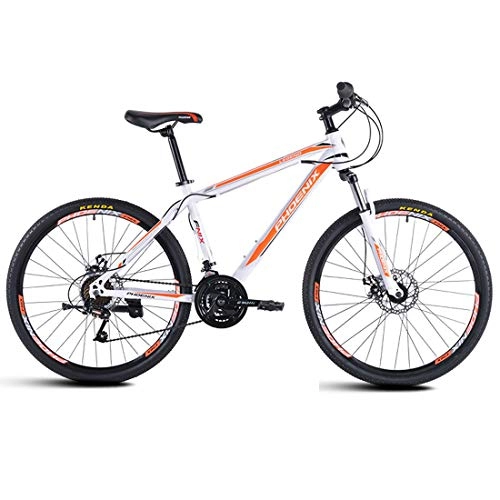 Mountain Bike : WYZQ 21 Speed Mountain Bicycle, Aluminum Alloy Frame, Lockable Front Fork, Double Disc Brake, Off-Road Bike for Student Men Women, C, 26 inches