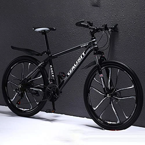 Mountain Bike : WYZQ Student Shock-Absorbing Mountain Bike, 24 Inch Aluminum Alloy Hard Tail Frame Bicycle, Hydraulic Disc Brake, Rider Height 145-165Cm(4.8-5.4Ft), black white B, 24 speed