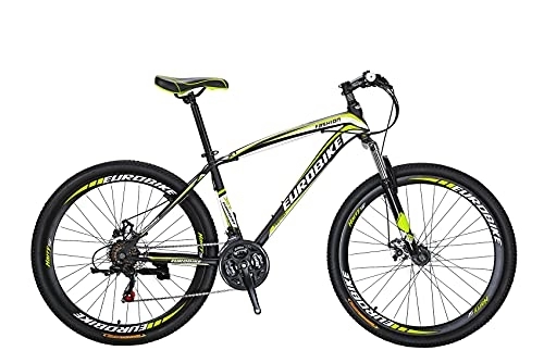 Mountain Bike : X1 Mountain Bike 21 Speed 27.5" Spoke Wheels Disc Brake for Adult (Yellow)
