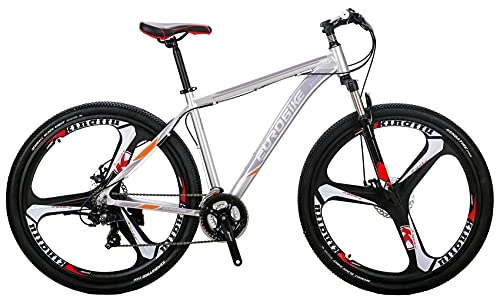Mountain Bike : X9 Mountain Bike 29" Wheels Aluminum Frame Dual Disc Brake Adult Mountain Bicycle (K-SILVERY)