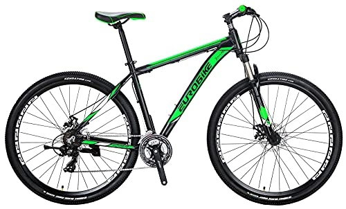 Mountain Bike : X9 Mountain Bike 29" Wheels Aluminum Frame Dual Disc Brake Adult Mountain Bicycle (SPOKE-GREEN)