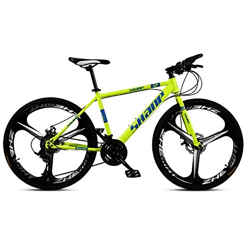 Mountain Bike : XBSLJ Mountain Bikes, Adult Mountain Bicycle, 24 / 26In Carbon Steel Mountain Bike 21 / 24 / 27 Speed Dual Disc Brakes MTB