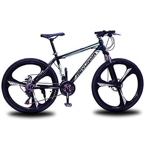 Mountain Bike : XER Mens' Mountain Bike, 24 Speed Steel Frame 26 Inches 3-Spoke Wheels, Fully Adjustable Front Suspension Forks Bicycle Disc Brakes, Black, 21speed