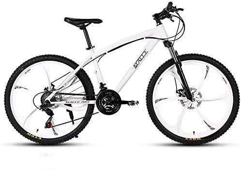 Mountain Bike : XHCP Mountain Bicycle, High-Carbon Steel Frame Fat Tire Mountain Trail Bike, Men's Womens Hardtail Mountain Bike, White, 27speed