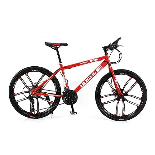 Mountain Bike : XHCP One-Wheel Mountain Bike, 26-Inch Male And Female Shock-Absorbing Variable-Speed Student Bikes, 21 / 24 / 27 / 30-Speed Couple Mountain Bicycle, MTB, White, 30 speed
