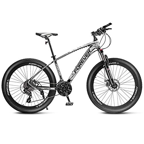 Mountain Bike : XHJZ 26 Inch Mountain Bikes, Disc Brake Fat Tire Mountain Trail Bike, Hardtail Mountain Bike, 24 / 27 / 30 / 33 speed, Aluminum Alloy Frame, C, 30 speed
