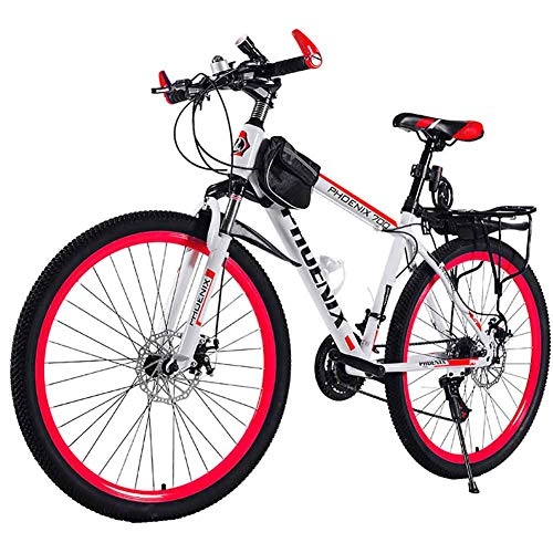 Mountain Bike : XIAOFEI Full Suspension Mountain Bike 24 / 26 Inch 21 Speed High Carbon Steel Adult Mountain Bicycle, Variable Speed Bicycle Lightweight Adult, Off-Road Shock Absorption Bicycles, A3, 24