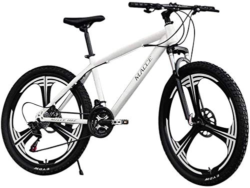 Mountain Bike : xiaoxiao666 Carbon-rich steel Strong 26 inch mountain bike fully suitable from 150 cm-185cm disc brake front and rear full suspension boys-men bike with front and rear fender-White