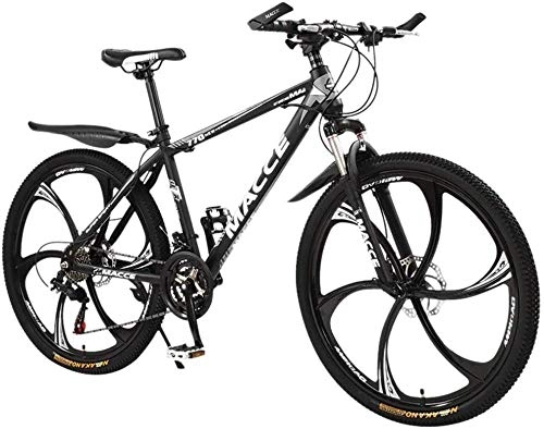 Mountain Bike : xiaoxiao666 Carbon-rich steel Strong 26 inch mountain bike fully suitable from 160 cm-180cm disc brake front and rear full suspension boys-men bike with front and rear fender-black