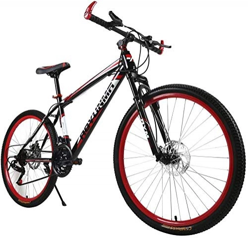 Mountain Bike : xiaoxiao666 Mountain bike adult men women bike 26 inch outroad mountain bike mountain bike with 21-speed double disc brake (updated version)-red