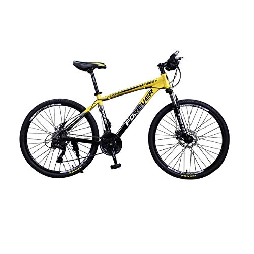 Mountain Bike : XIONGHAIZI Bicycle, Mountain Bike, Adult Male Student Bicycle, 26 Inch 24 / 27 Speed, Shock Absorption Double Disc Brake, Off-road Bicycle (Color : Yellow, Edition : 24 speed)