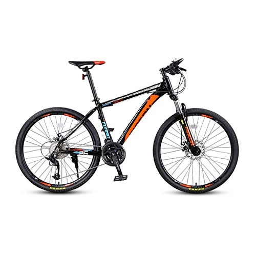 Mountain Bike : XIONGHAIZI Mountain Bike, Bicycle, Aluminum Alloy Men And Women Students Off-road Racing, Urban Cycling, Adult Cycling (Color : Black orange, Edition : 27 speed)