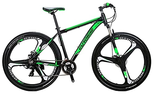 Mountain Bike : XLTL Mens and Womens Mountain Bike，29" Wheels 21-Speed, Lightweight Alloy Frame, Disc Brakes Adult Bike (K-GREEN)