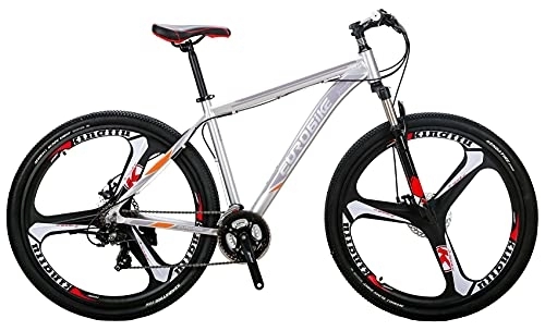 Mountain Bike : XLTL Mens and Womens Mountain Bike，29" Wheels 21-Speed, Lightweight Alloy Frame, Disc Brakes Adult Bike (K-SILVERY)