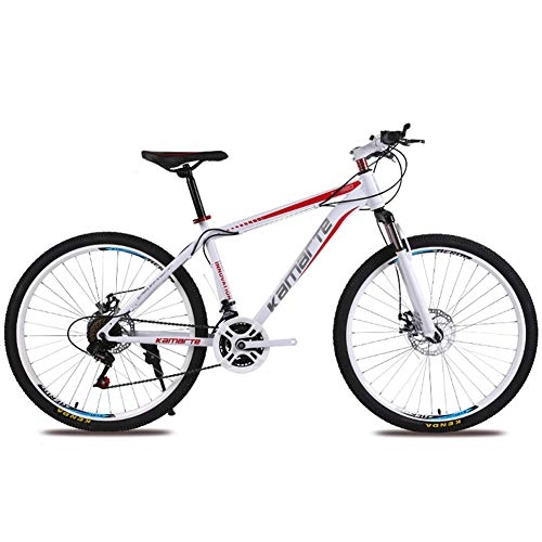 Mountain Bike : XNEQ 26 Inch-21 / 24 / 27 Speed Mountain Bike, Double-Disc Brake Student Speed Bicycle, Suitable for People with Height 145-185Cm, Red, 24Speed