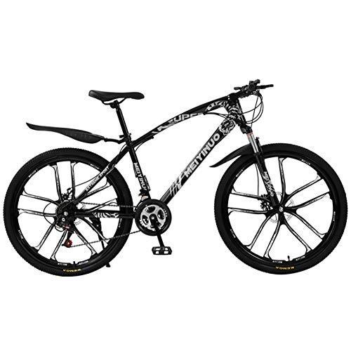 Mountain Bike : XNEQ 26-Inch Variable-Speed Mountain Bike, Disc Brake Shock Absorption, Integrated Wheels, More Sturdy And Stable, Black, 24