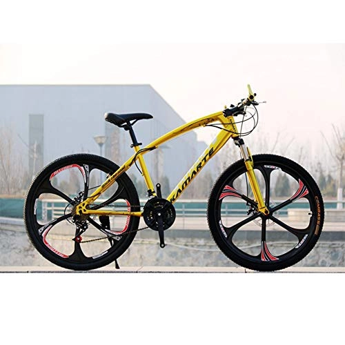 Mountain Bike : XNEQ Mountain Bike for Men And Women, 26-Inch 7 / 21 / 24 / 27 Speed, One Wheel, Double Disc Brake Shock Absorption, Student Bicycle, Gold, 27