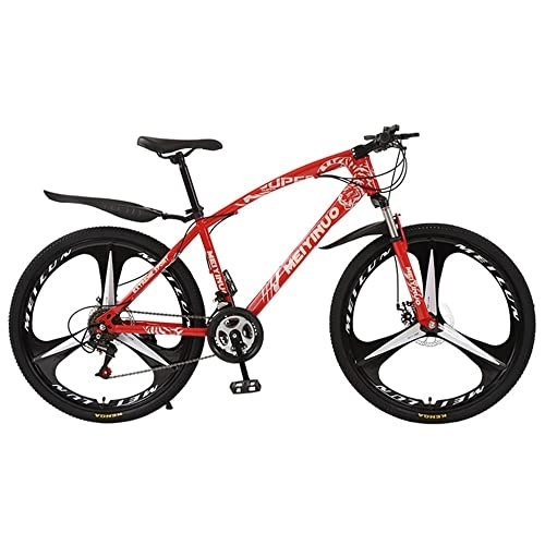 Mountain Bike : XUDAN Mountain Bike, 26-Inch Mountain Bike, 21 / 24 / 27-Speed Dual-Disc Brakes, Thick Anti-Skid Tires, Full Shock Absorbers, Sensitive Variable Speed, Adult Hiking And Cross-Country Commuting